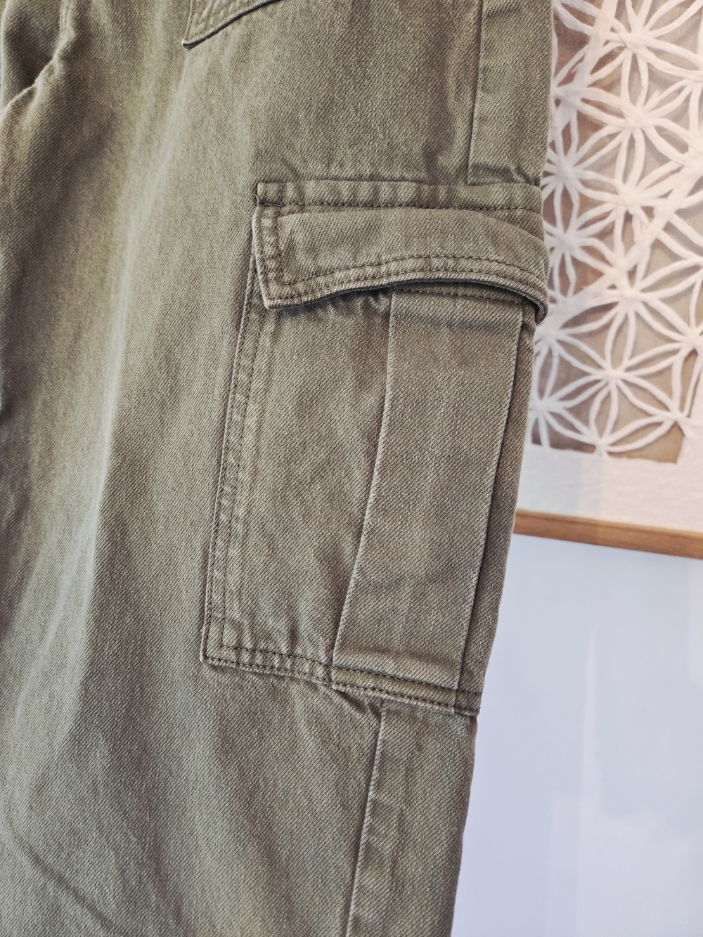 Cello Denim Wide-leg Cargo Pants High Rise Size 1 Olive - Picture 8 of 10